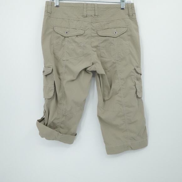 Kuhl Pants Womens 6 Khaki Tan Cargo Capri Outdoor Hiking Utility Roll Leg Pocket - Picture 10 of 16